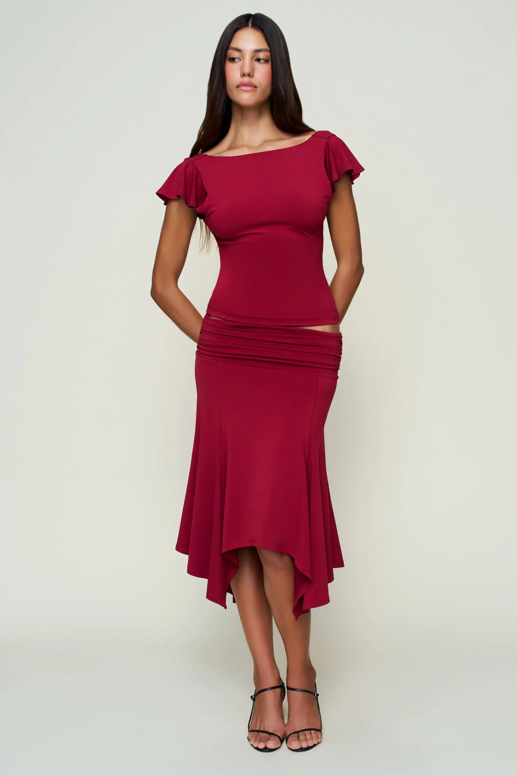 GUIZIO Soffiano Skirt- Midi Skirts|Skirts