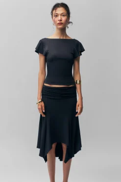 GUIZIO Soffiano Skirt- Midi Skirts|Skirts