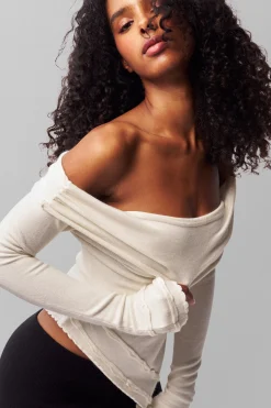 GUIZIO Soler Fold Over Knit Top- Long Sleeve Tops|Knitwear