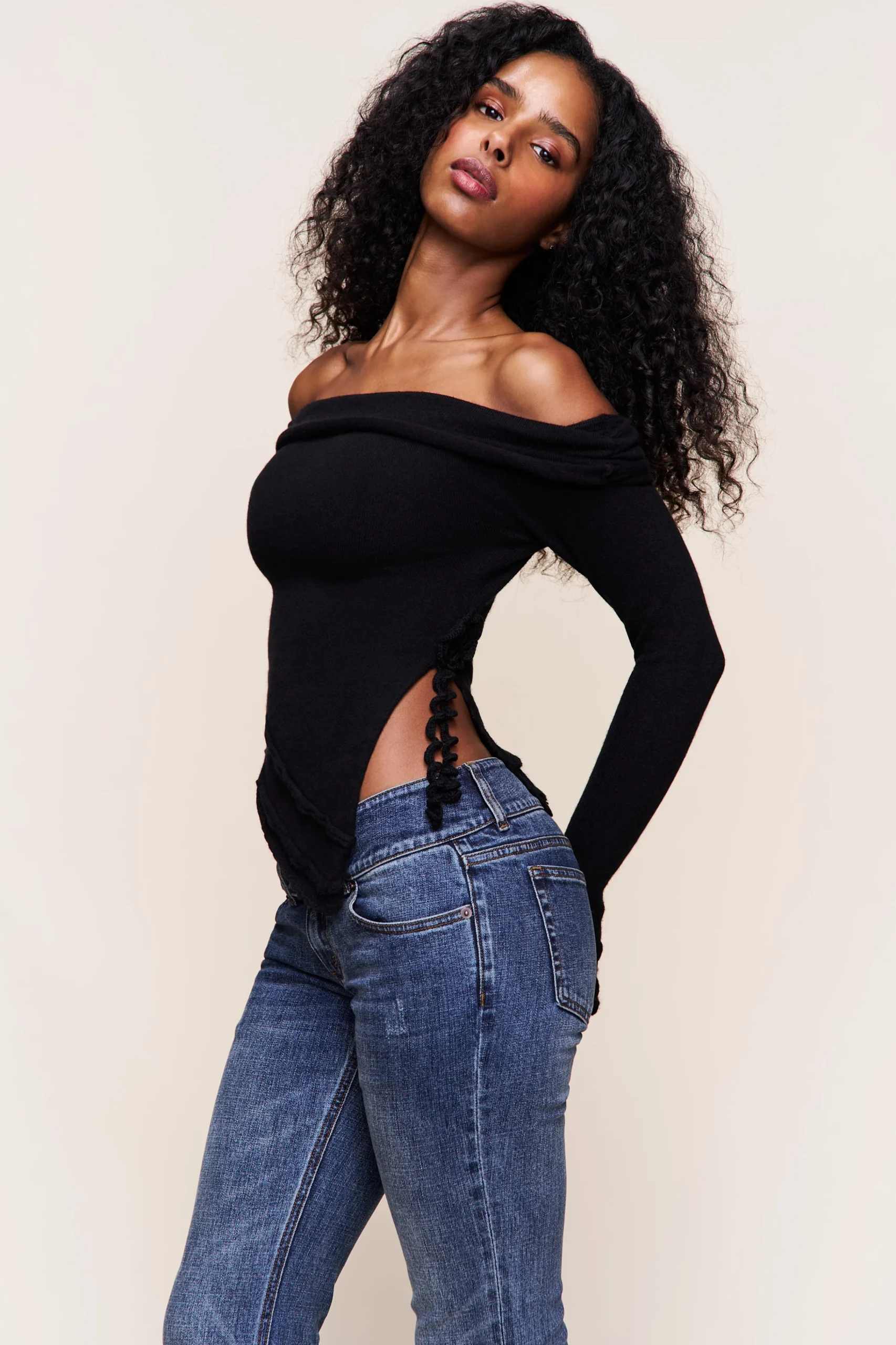 GUIZIO Soler Fold Over Knit Top- Knitwear|Tops