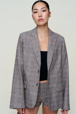 GUIZIO The Perfect Oversized Tarten Blazer- Jackets