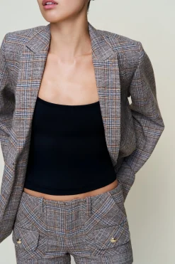 GUIZIO The Perfect Oversized Tarten Blazer- Jackets